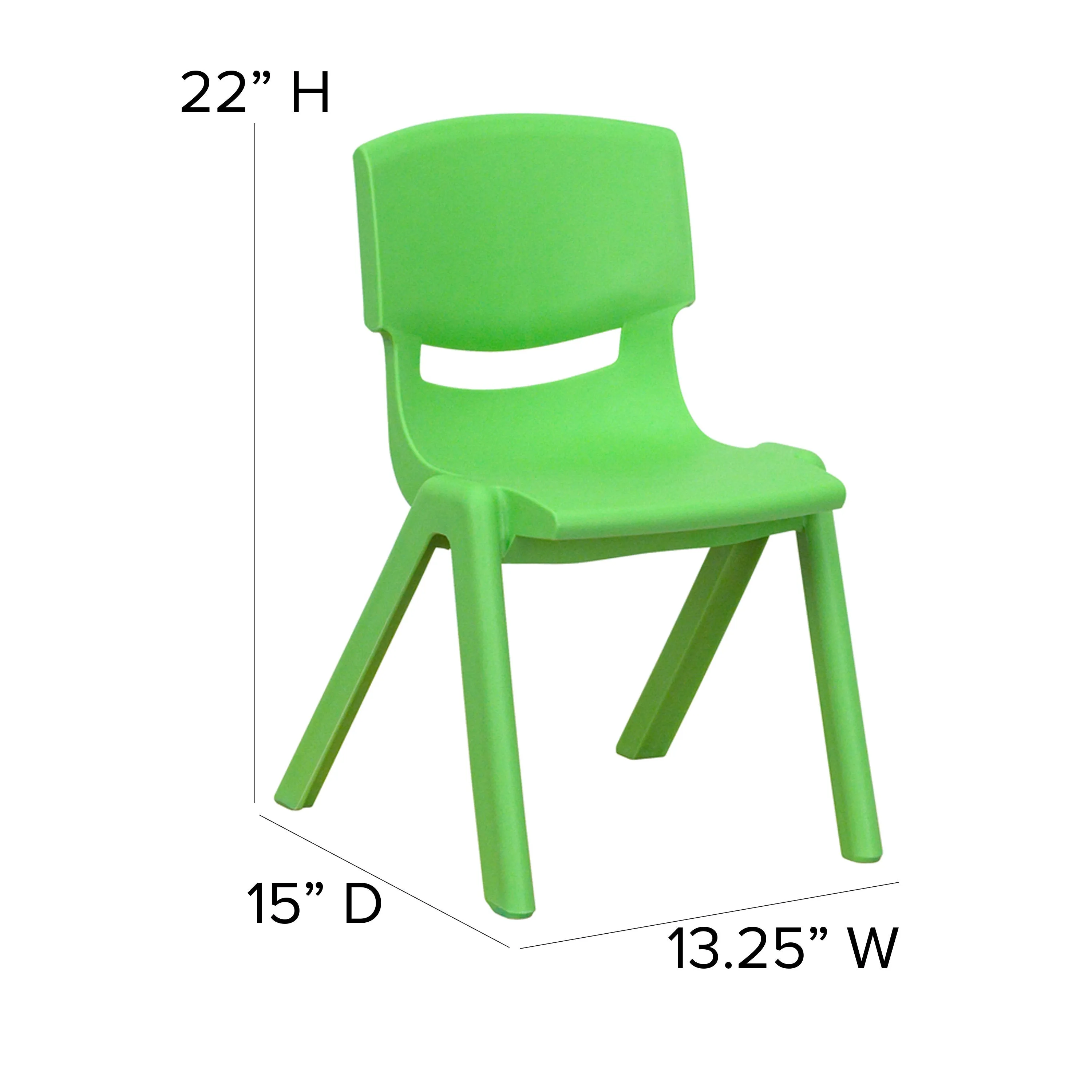 2 Pack Plastic Stackable School Chair with 12" Seat Height