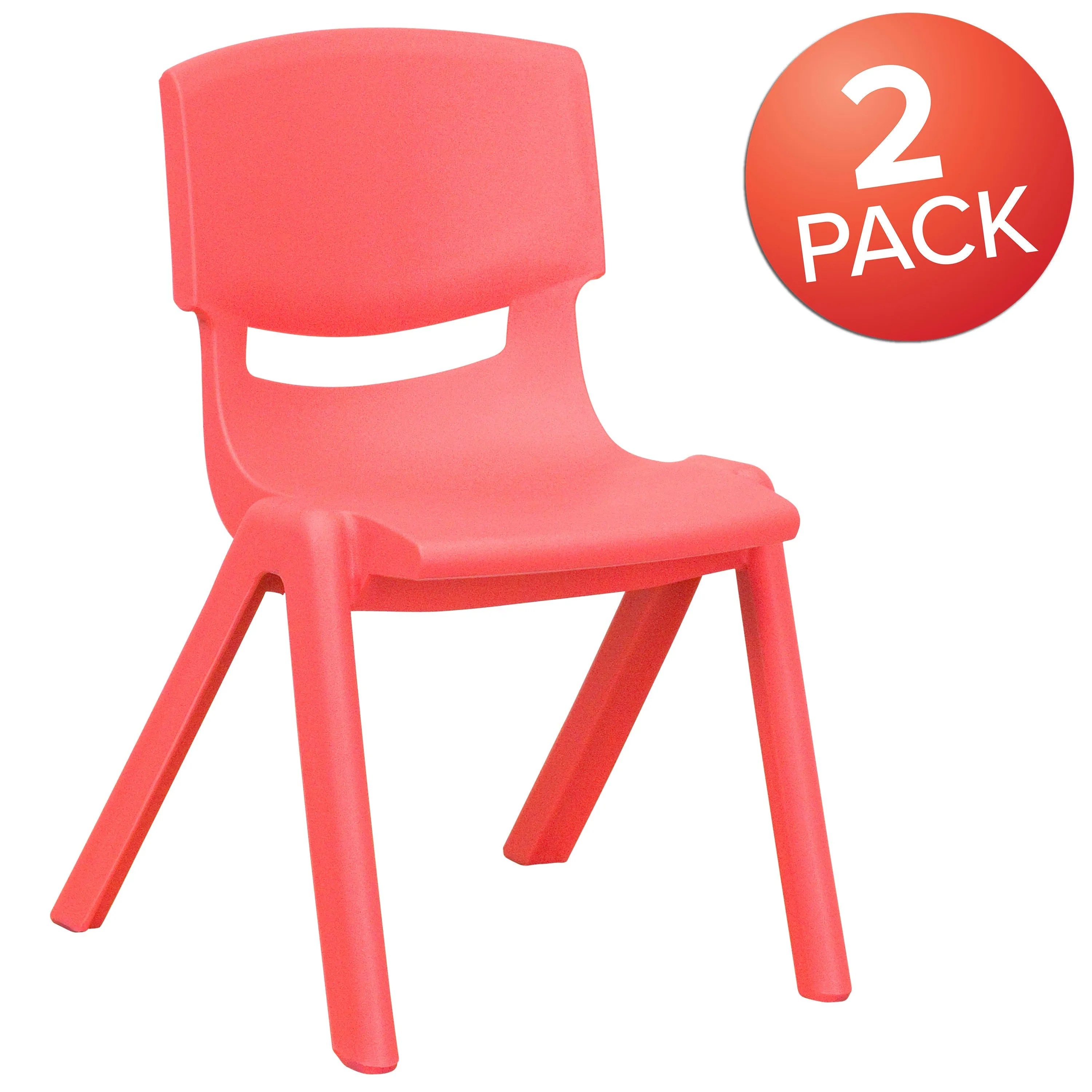 2 Pack Plastic Stackable School Chair with 12" Seat Height