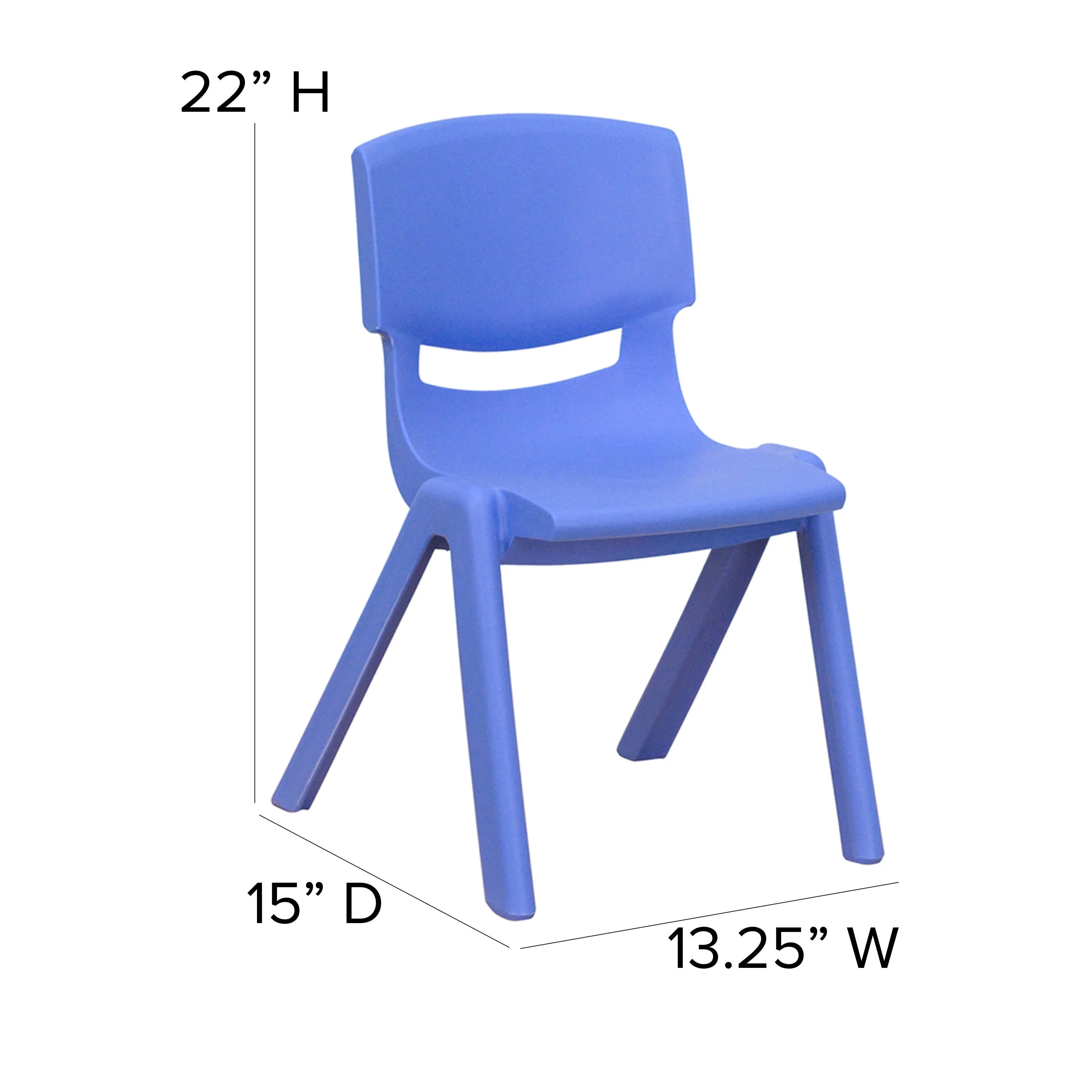 2 Pack Plastic Stackable School Chair with 12" Seat Height