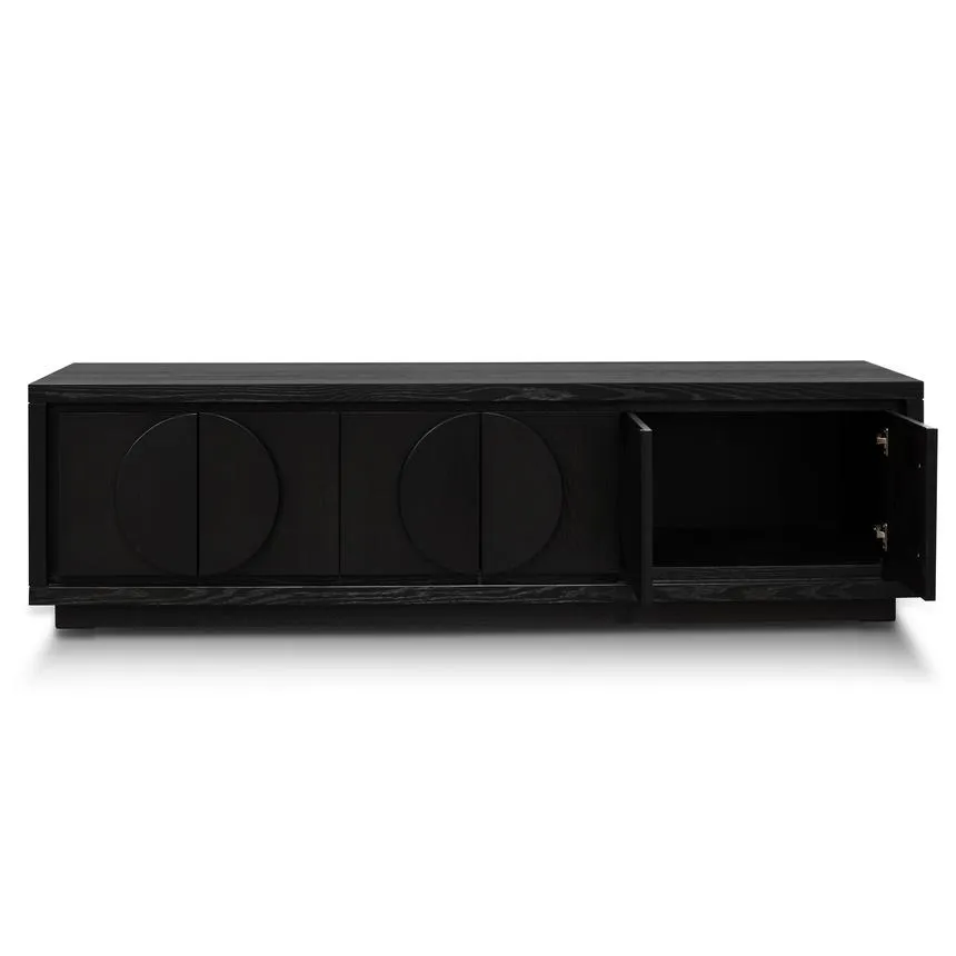 2m Entertainment TV Unit - Textured Espresso Black