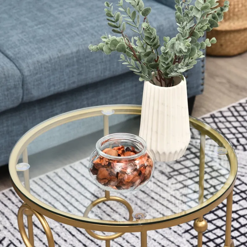 2pc Nesting Side Table Set - Gold