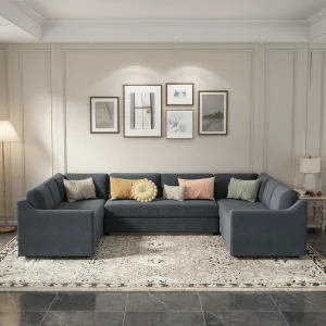 3 Piece Modern Luxury Upholstered U-Shaped Large Sectional Sofa