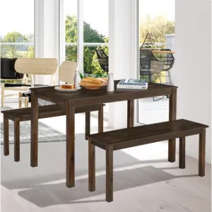 3 Pieces Modern Studio Collection Table Dining Set -Coffee