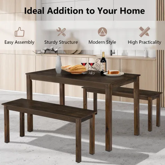 3 Pieces Modern Studio Collection Table Dining Set -Coffee