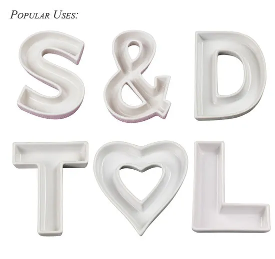 A - Z Ceramic Letter Dishes