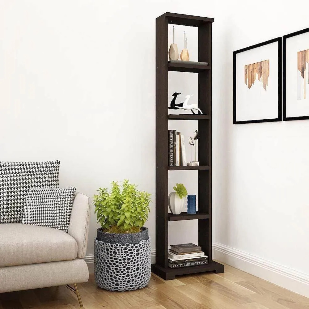 Alpha Lite Wooden Bookshelf with 5 shelves, Classic Wenge