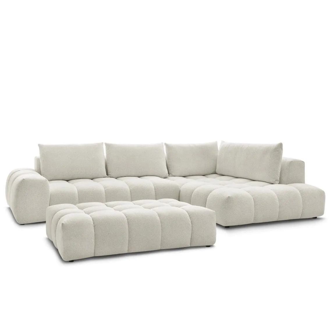 Alpine Performance Boucle Sectional Sofa with Tufted Cushioning