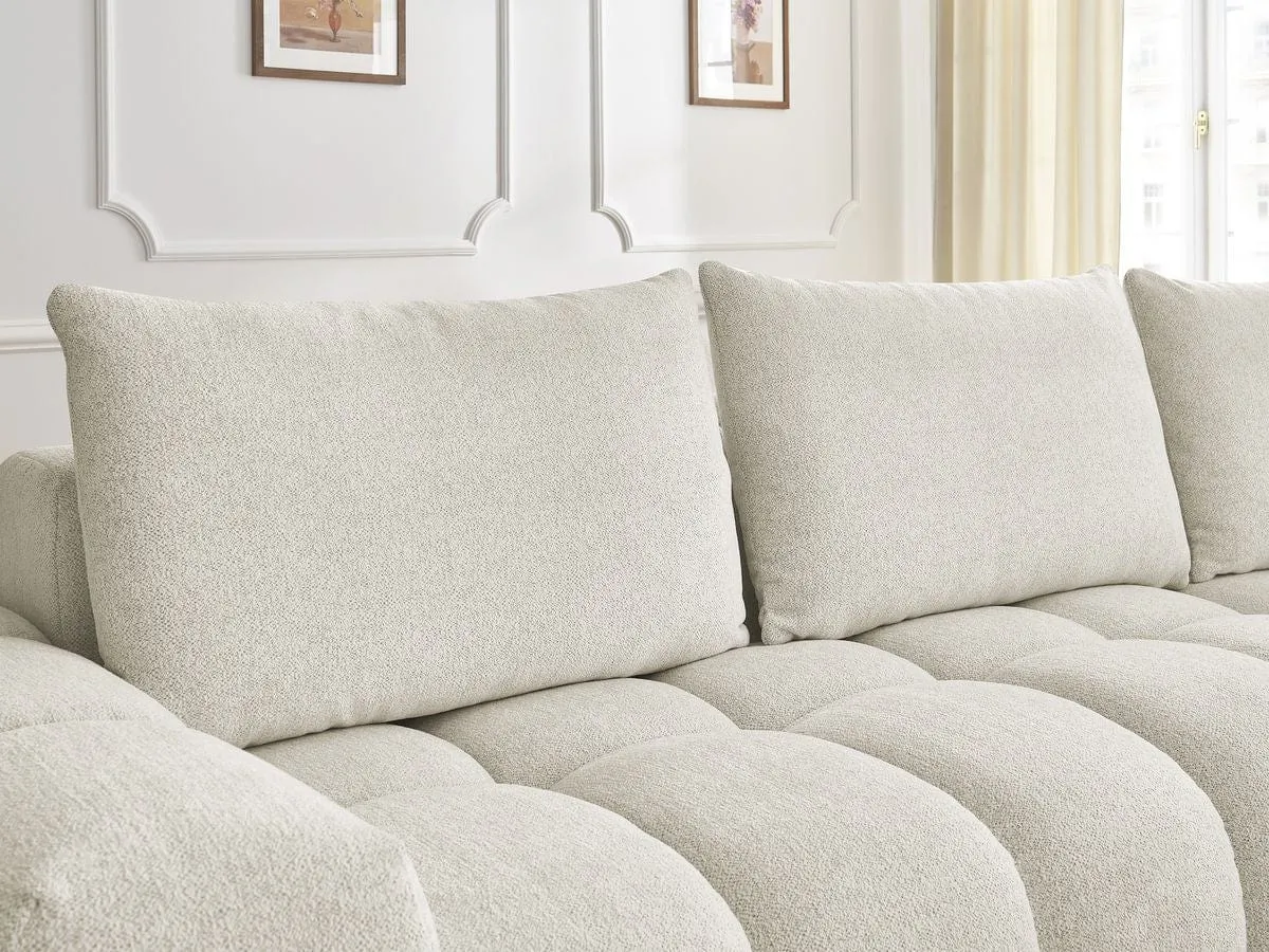 Alpine Performance Boucle Sectional Sofa with Tufted Cushioning