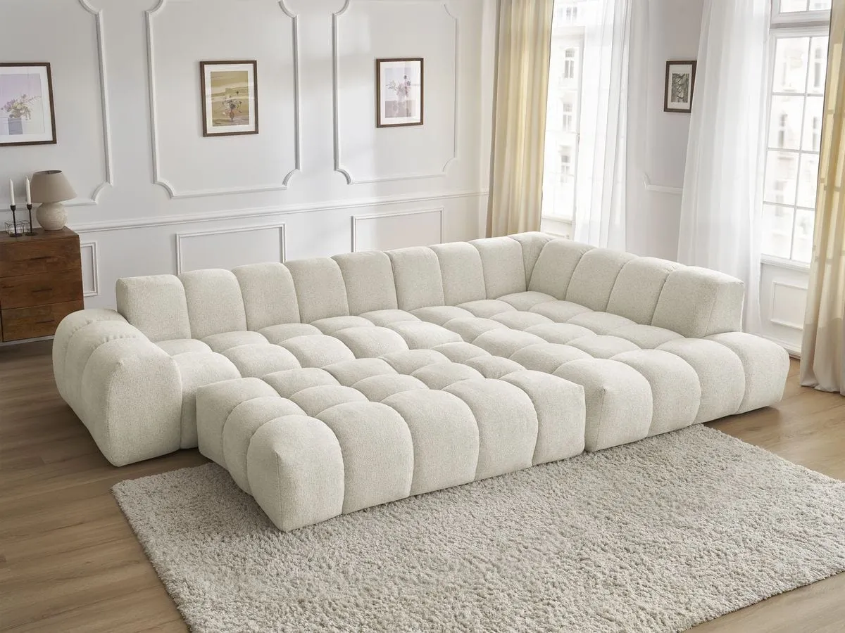 Alpine Performance Boucle Sectional Sofa with Tufted Cushioning