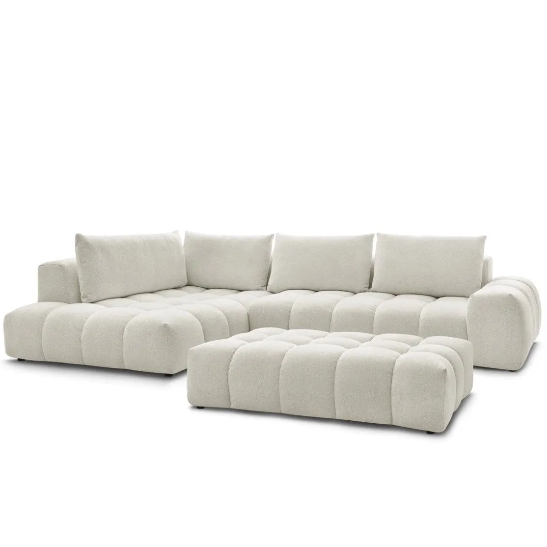 Alpine Performance Boucle Sectional Sofa with Tufted Cushioning