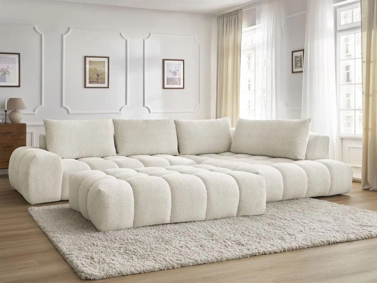 Alpine Performance Boucle Sectional Sofa with Tufted Cushioning