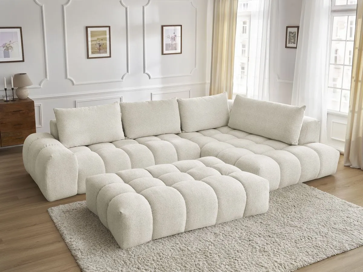 Alpine Performance Boucle Sectional Sofa with Tufted Cushioning