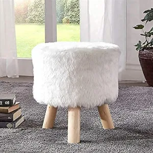 ANA craft 3 Wooden Legs, Best for Bedroom/Living Room/Dressing Room/Kids Room, Soft, Comfortable (White)