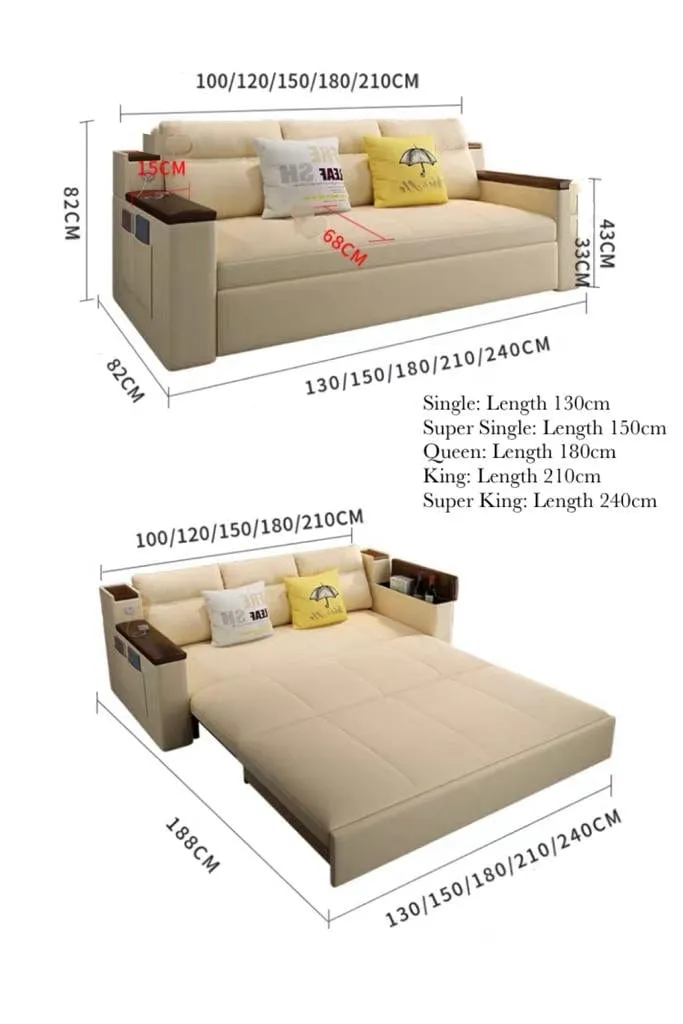 Andrea Storage Sofa Bed