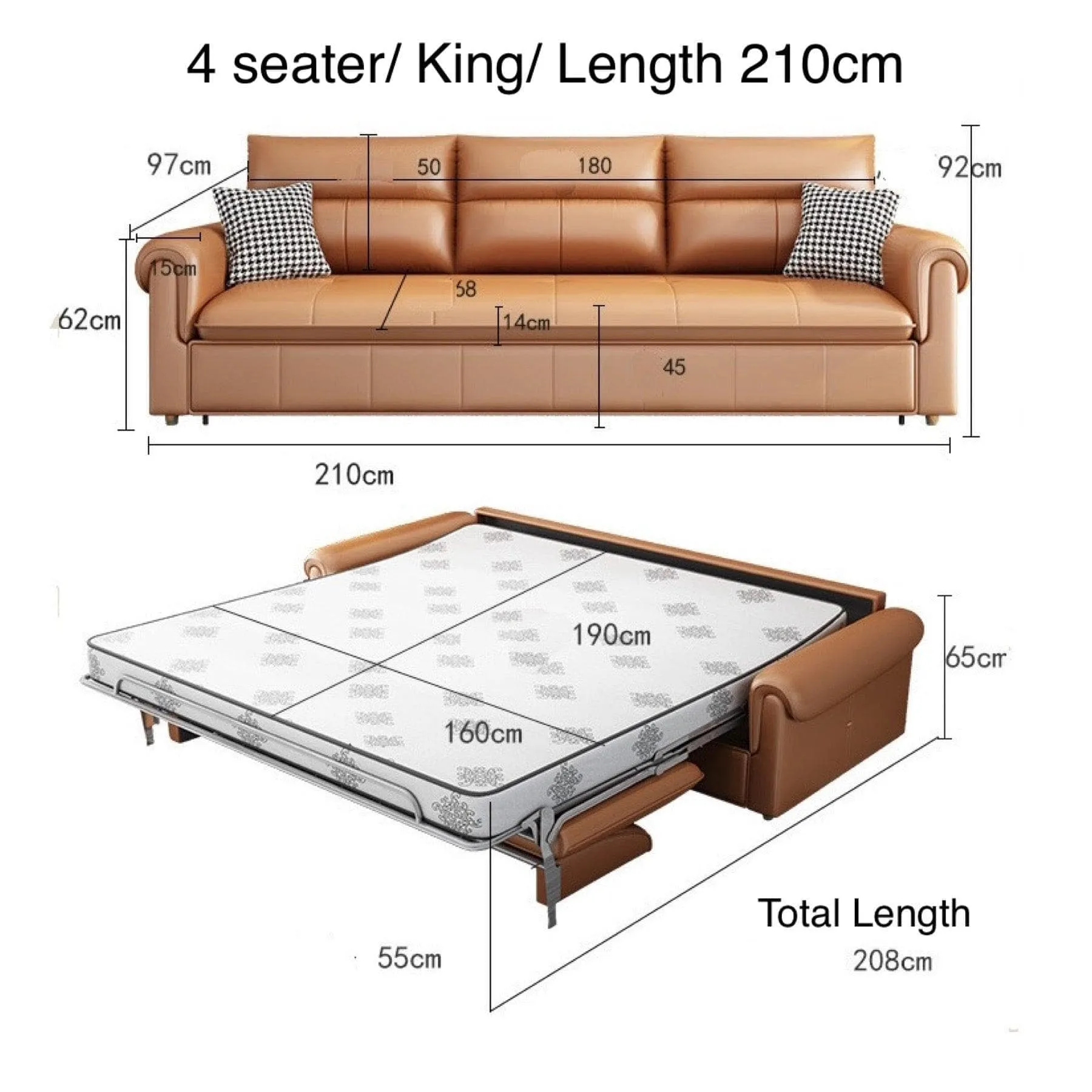 Anthony Foldable Sofa Bed with Mattress