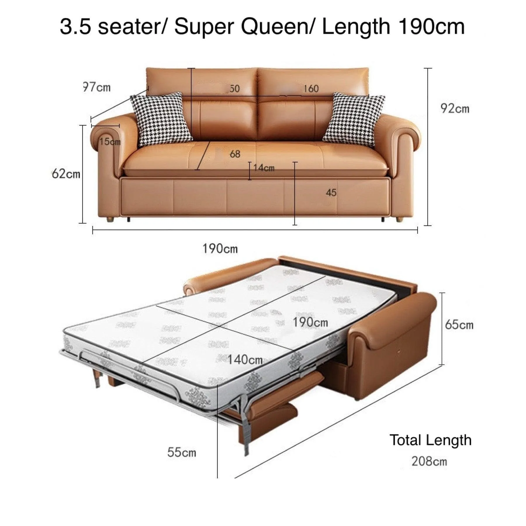 Anthony Foldable Sofa Bed with Mattress