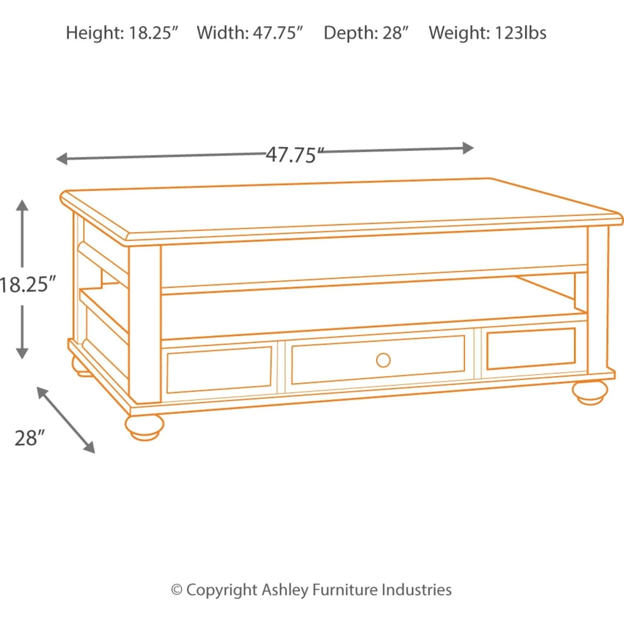 Barilanni Coffee Table with Lift Top