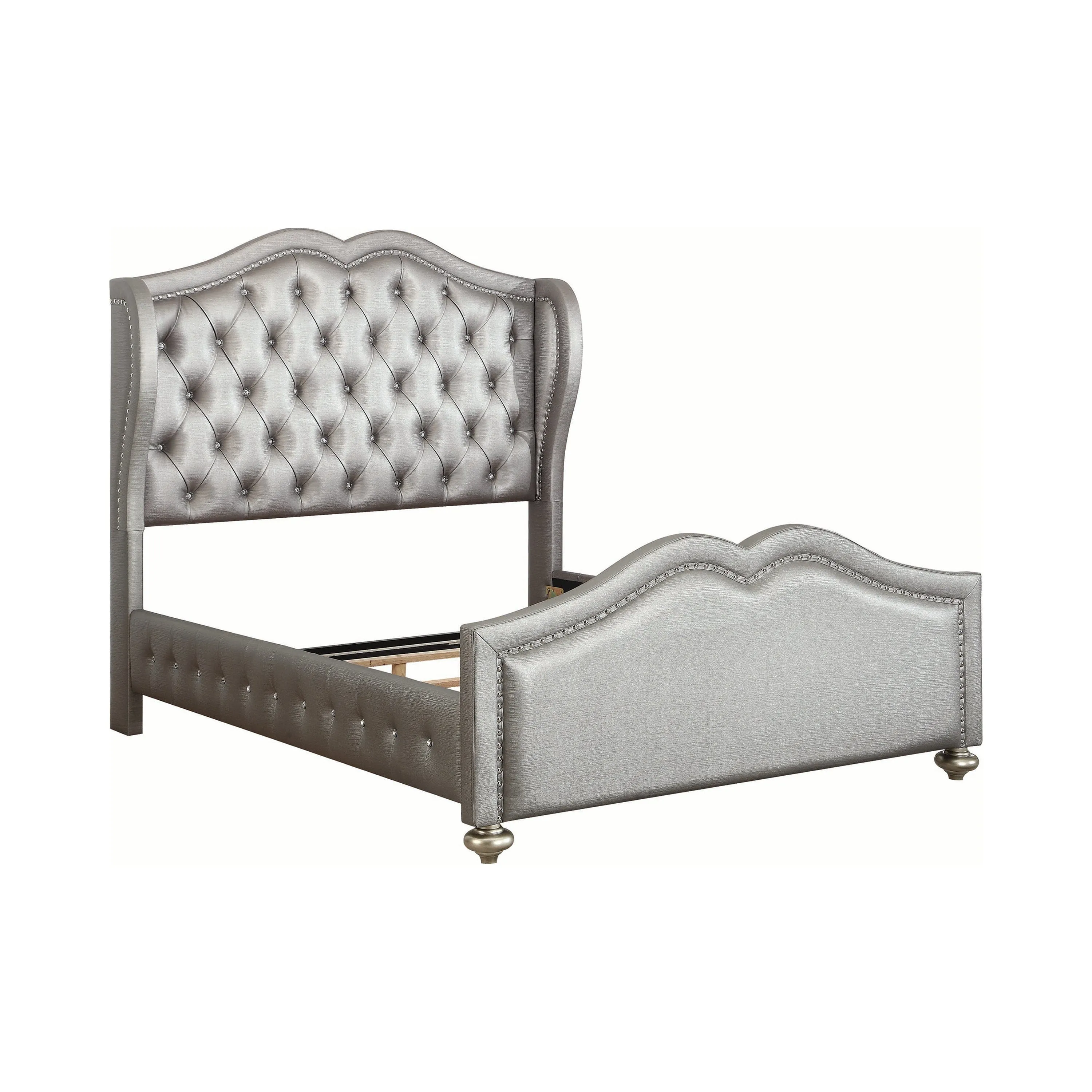 Belmont Tufted Upholstered Full Bed Metallic - 300824F