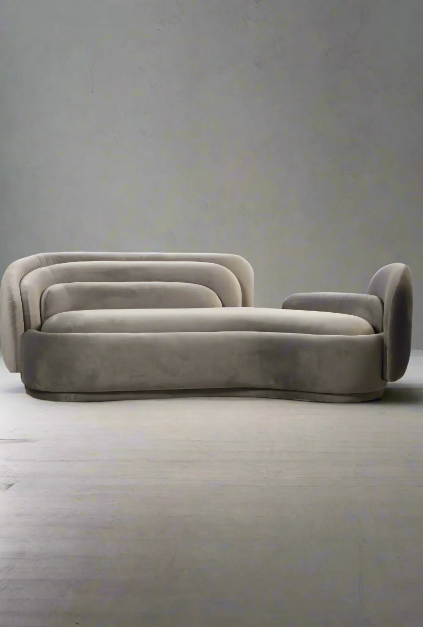 Bernard Gray Velvet Sofa