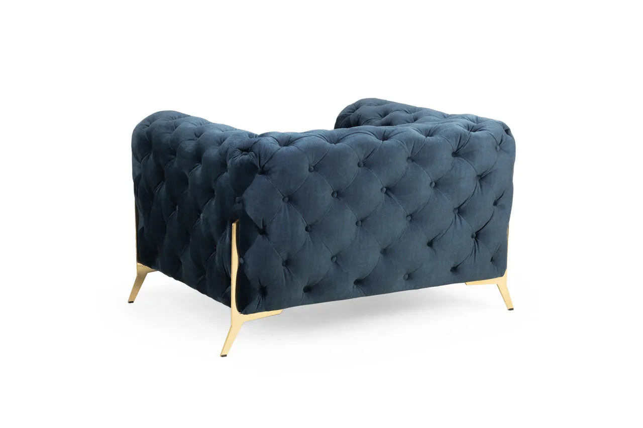 Bexley Chesterfield Sofa - Deep Ocean Armchair