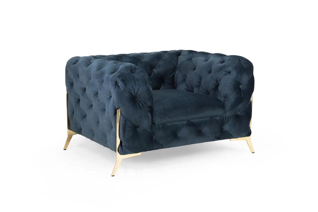 Bexley Chesterfield Sofa - Deep Ocean Armchair