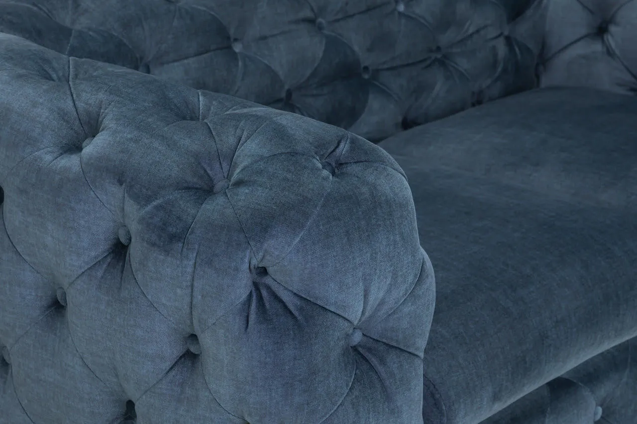 Bexley Chesterfield Sofa - Deep Ocean Armchair