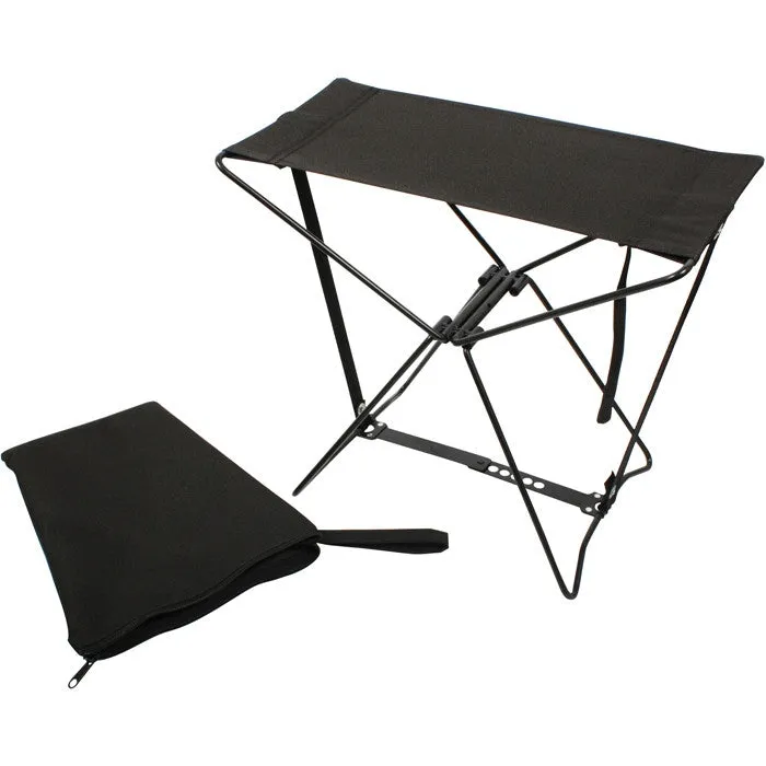 Black - Military Mini Portable Folding Camp Stool