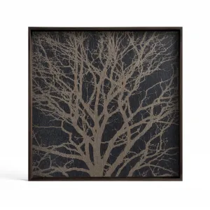 Black Tree Small Square Wooden Tray