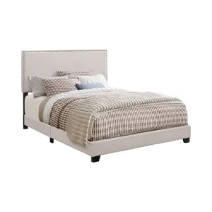 Boyd Full Upholstered Bed With Nailhead Trim Ivory - 350051F