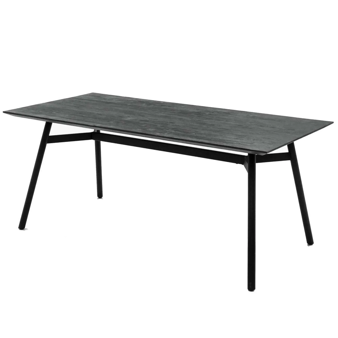 Bronx Black Acacia Fixed Dining Table 180cm