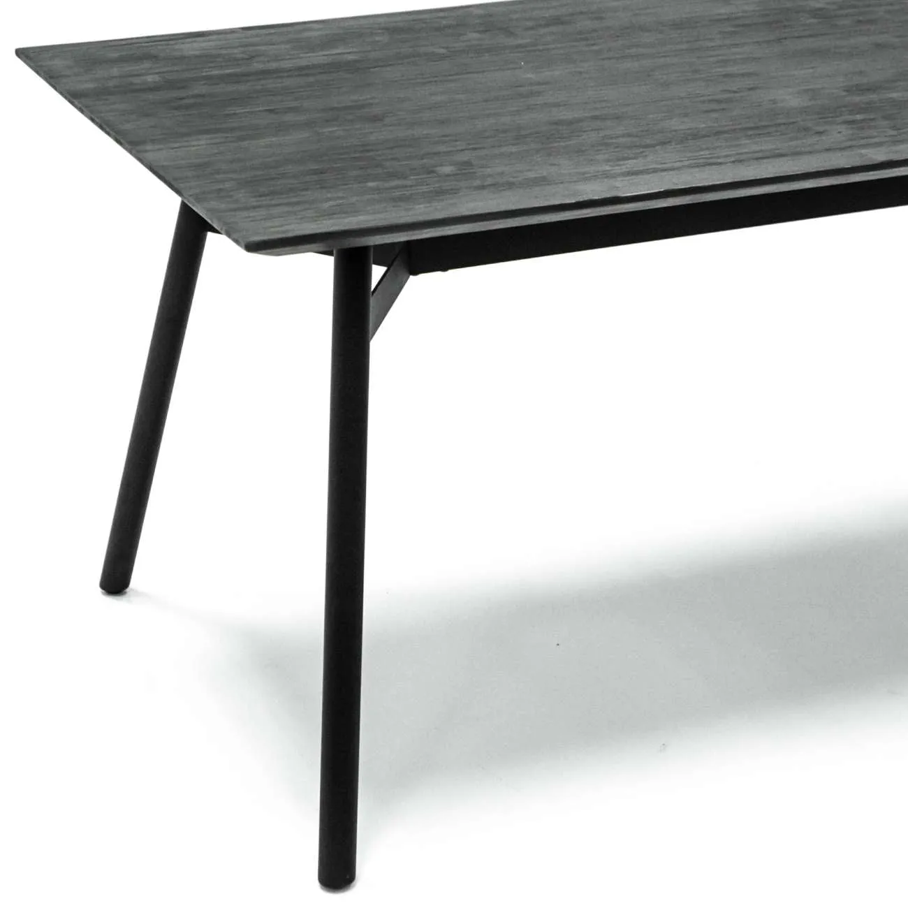 Bronx Black Acacia Fixed Dining Table 180cm