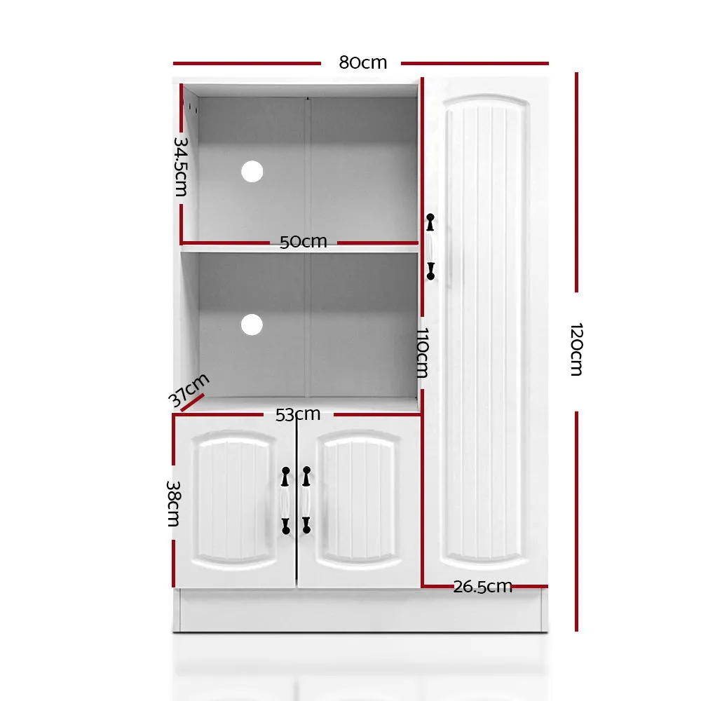 Buffet Sideboard Cabinet White Storage Display Shelf Cupboard Hallway Kitchen