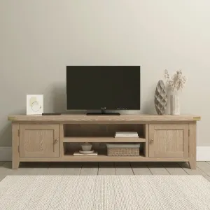 Burford Large 180cm Media Unit in Natural Oak