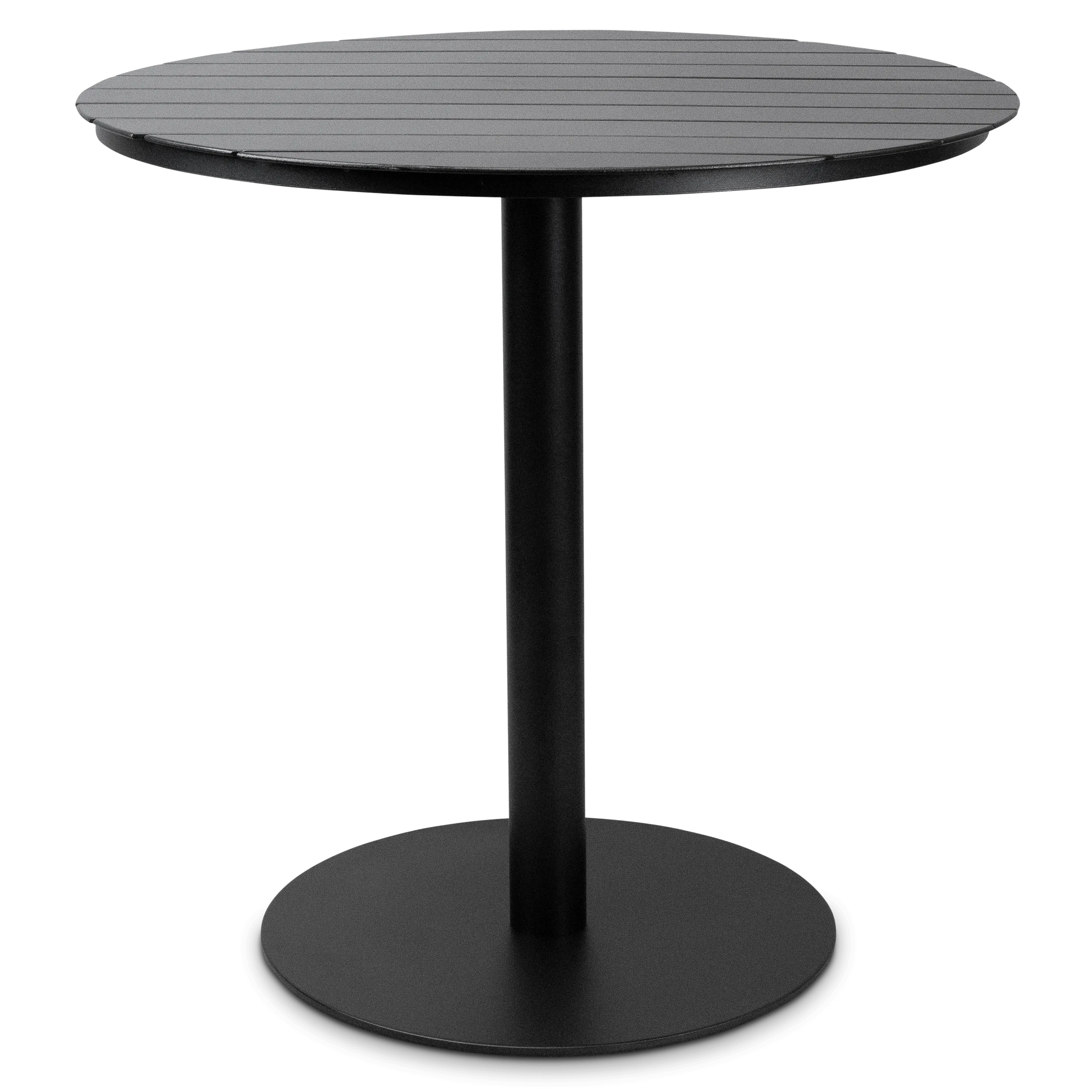 Cafe Collection Round Dining Table in Aluminium and Steel Base in Gunmetal