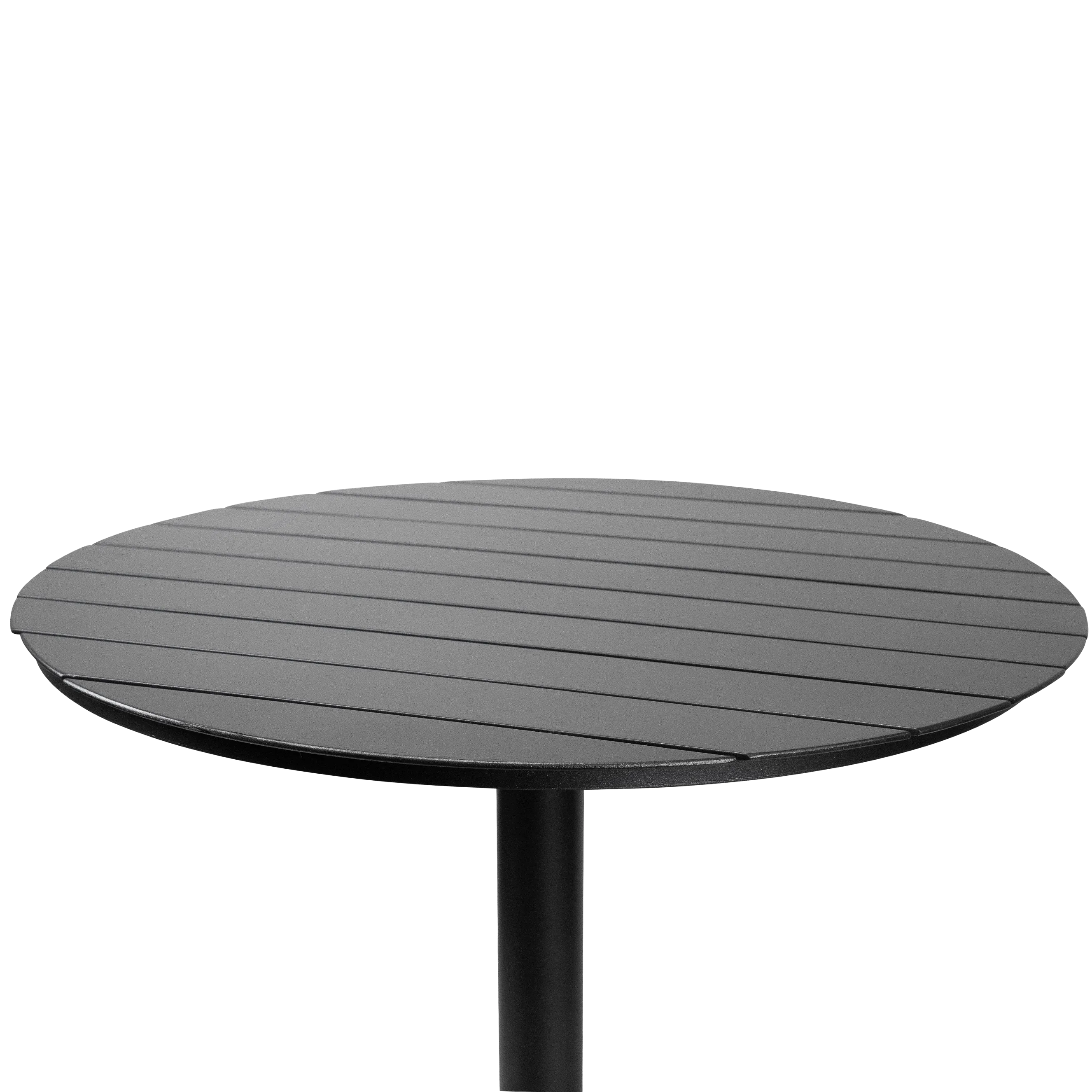 Cafe Collection Round Dining Table in Aluminium and Steel Base in Gunmetal