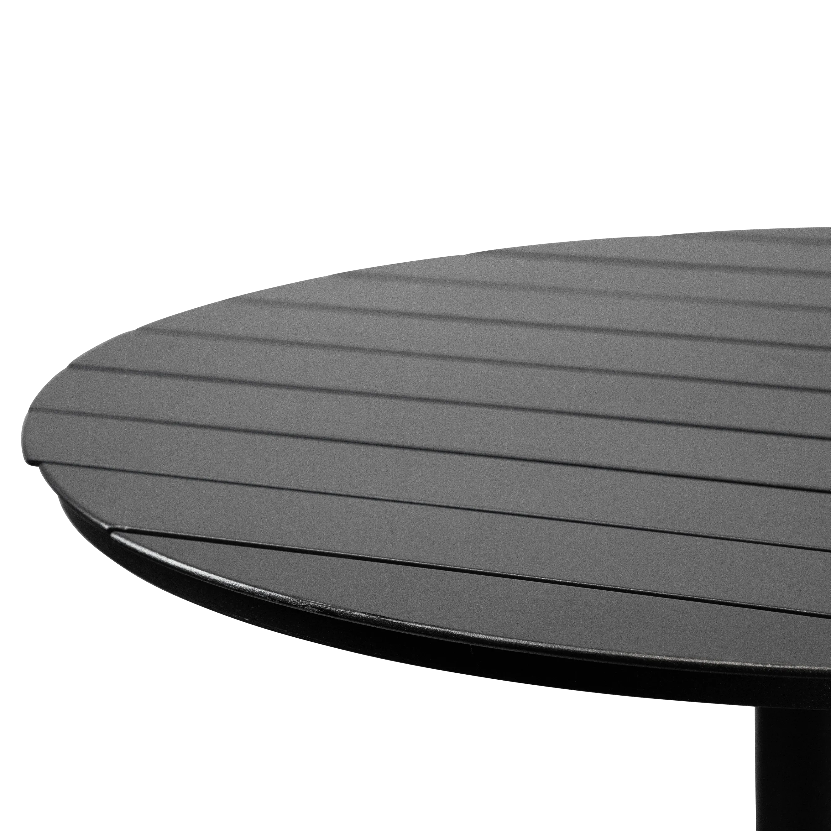 Cafe Collection Round Dining Table in Aluminium and Steel Base in Gunmetal