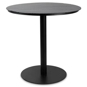 Cafe Collection Round Dining Table in Aluminium and Steel Base in Gunmetal