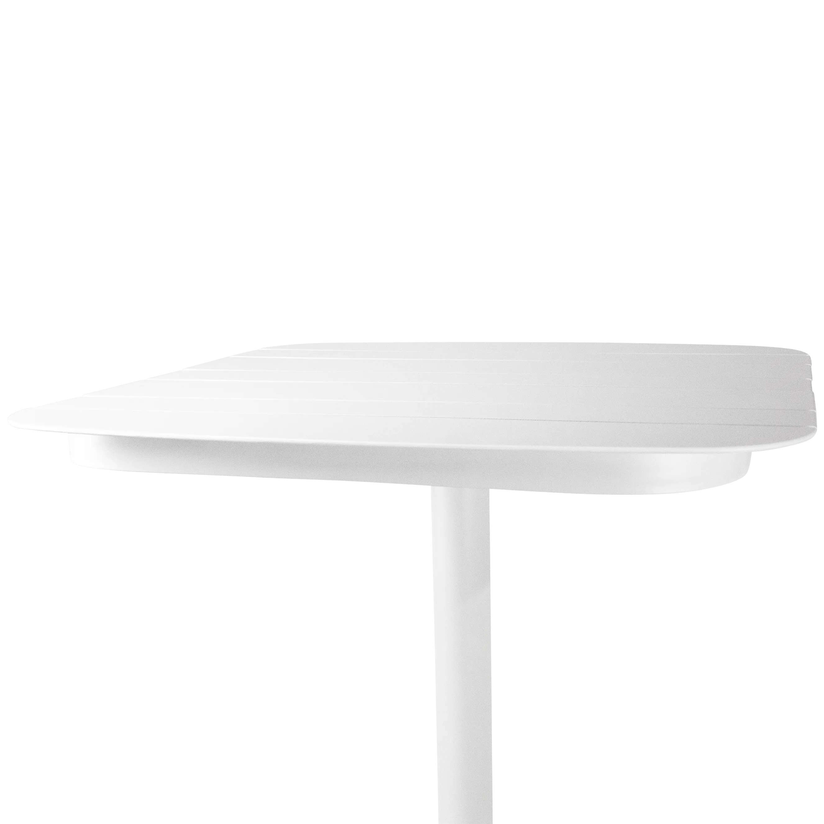 Cafe Collection Square Bar Table in Aluminium and Steel Base in Arctic White