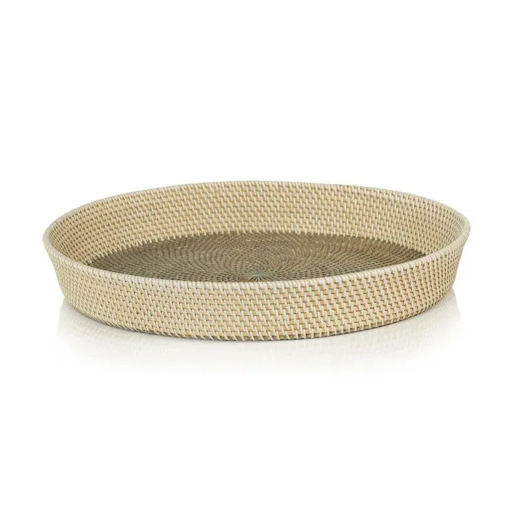 Catalina Round Rattan Serving Tray