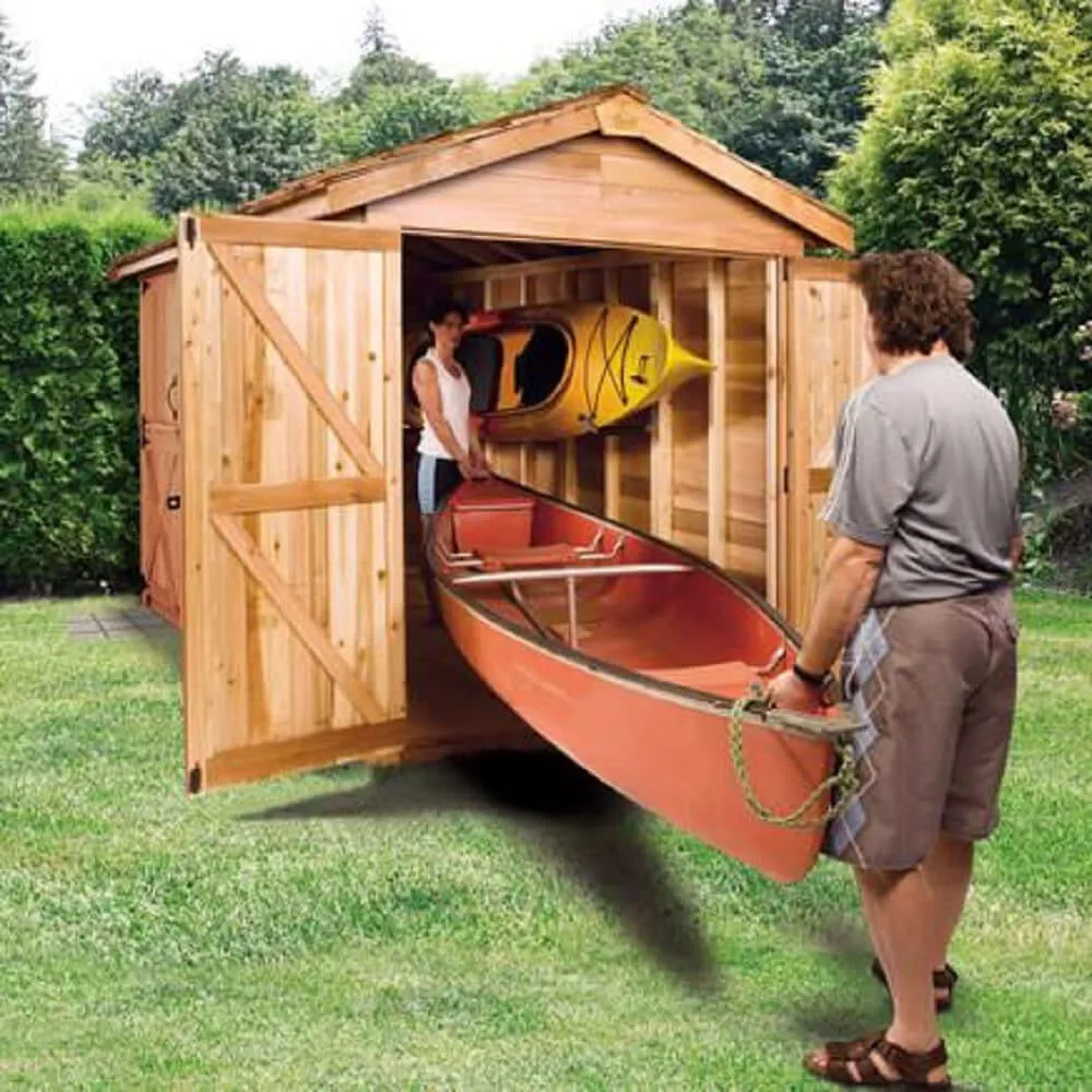 Cedarshed Boathouse Canoe & Kayak Storage Shed Kit - BT126