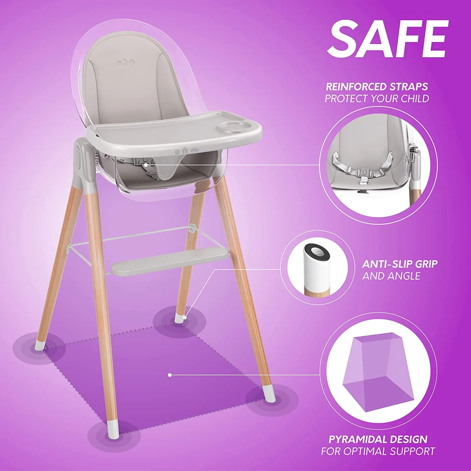 Children of Design 6-in-1 Deluxe High Chair with Seat Cushion