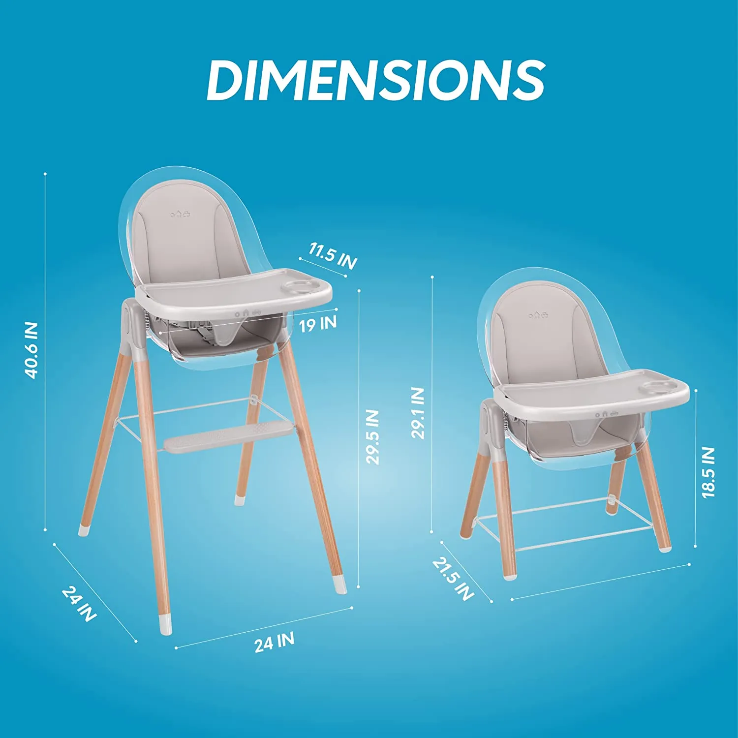 Children of Design 6-in-1 Deluxe High Chair with Seat Cushion