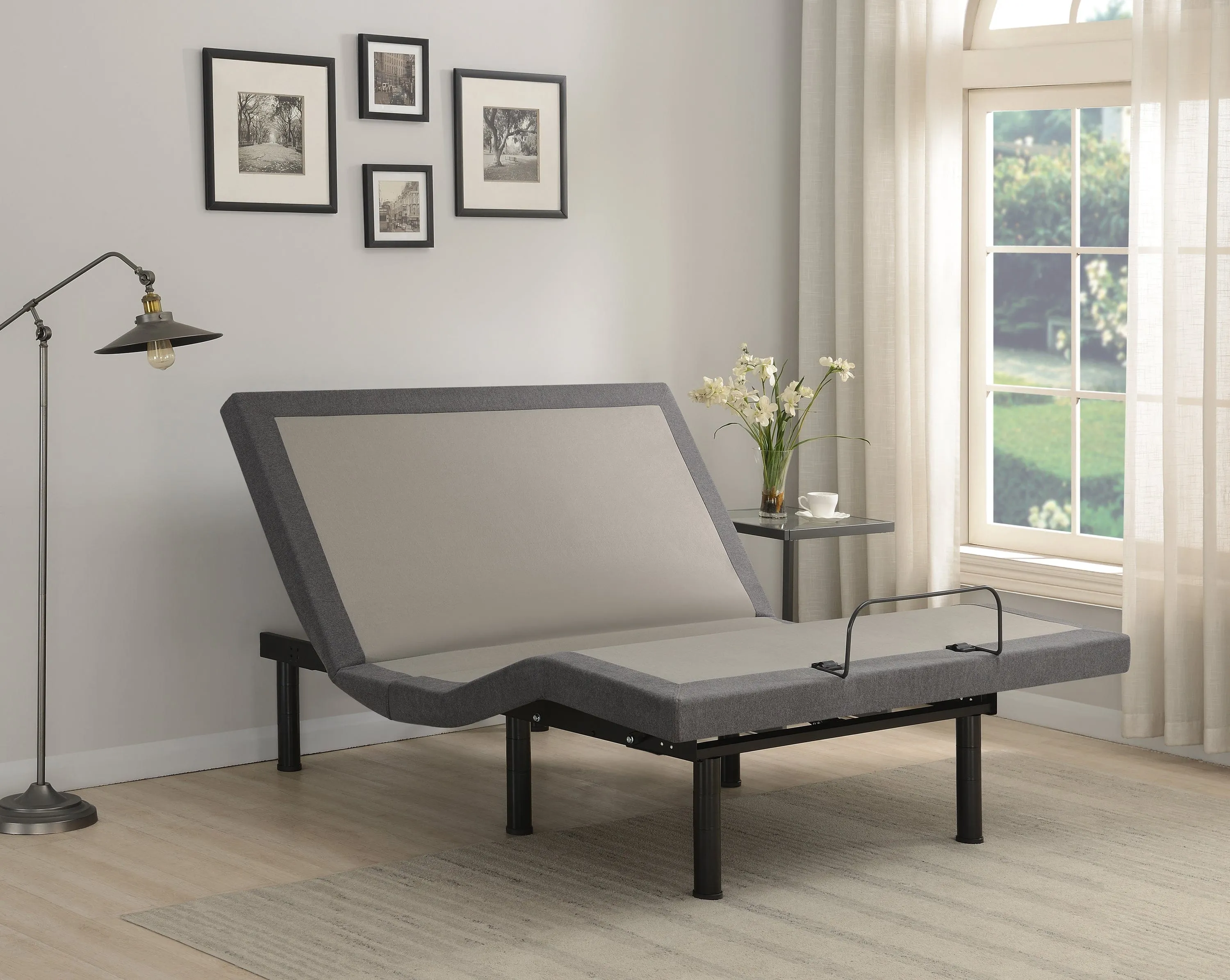 Clara Queen Adjustable Bed Base Grey And Black - 350131Q