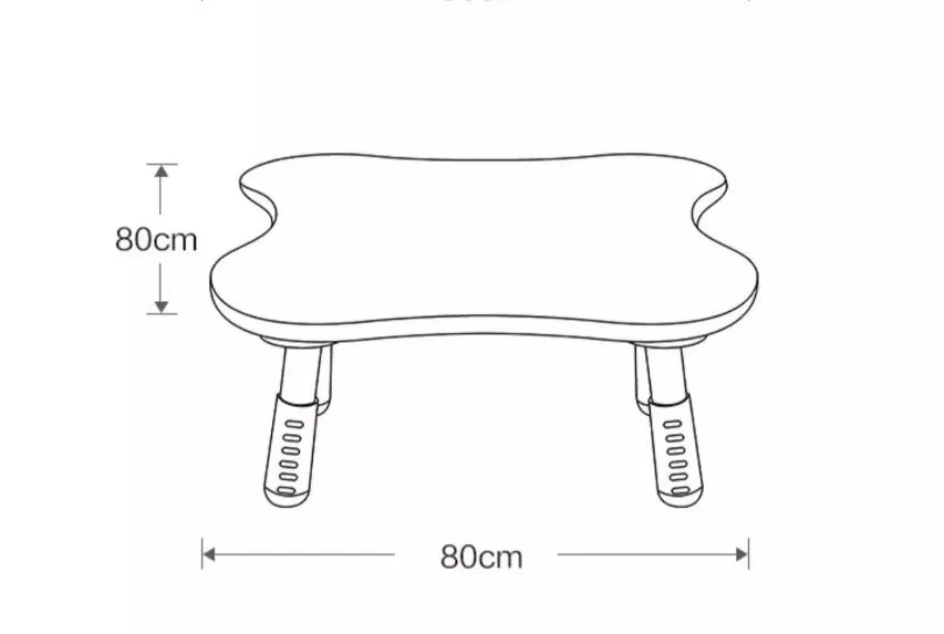 Clover Height Adjustable  Four-kid White Study Table