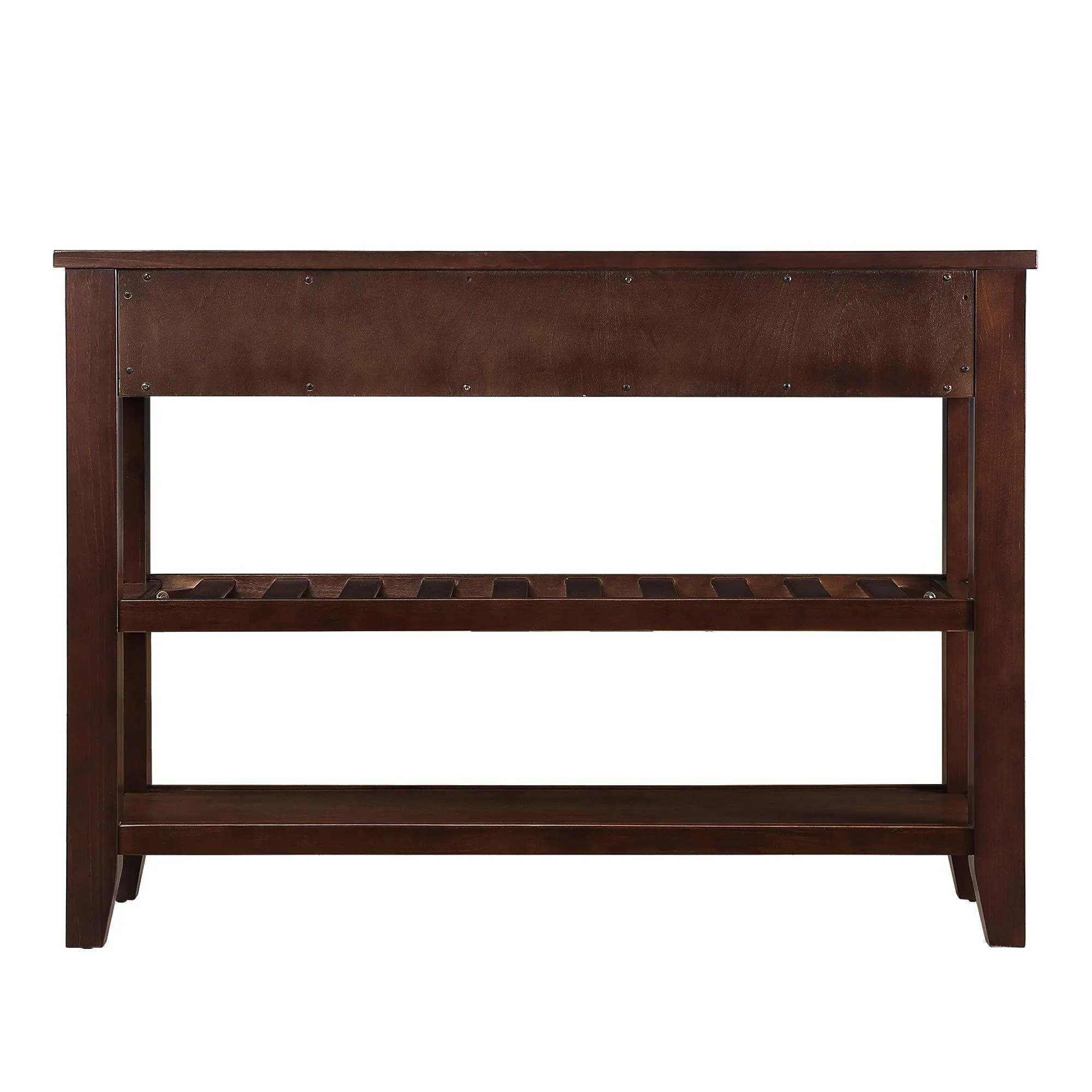 Console Sofa Table, 42'' Mid-Century Style with 2 Drawers and 2 Shelves, Espresso