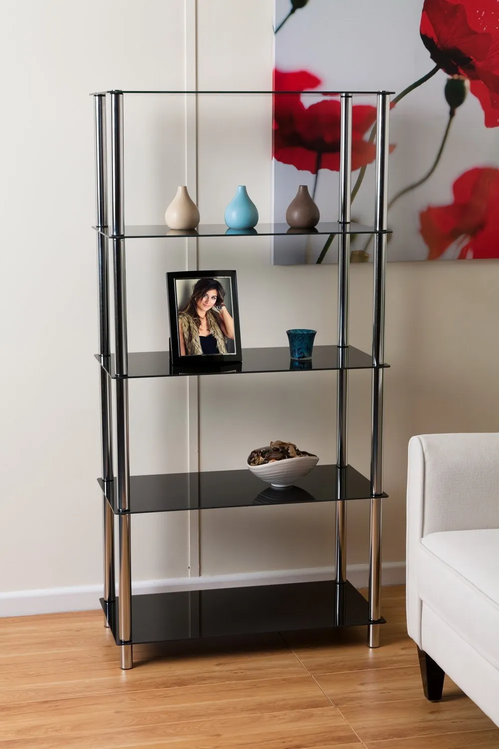 Contour 5-Tier Display Glass Unit-Black