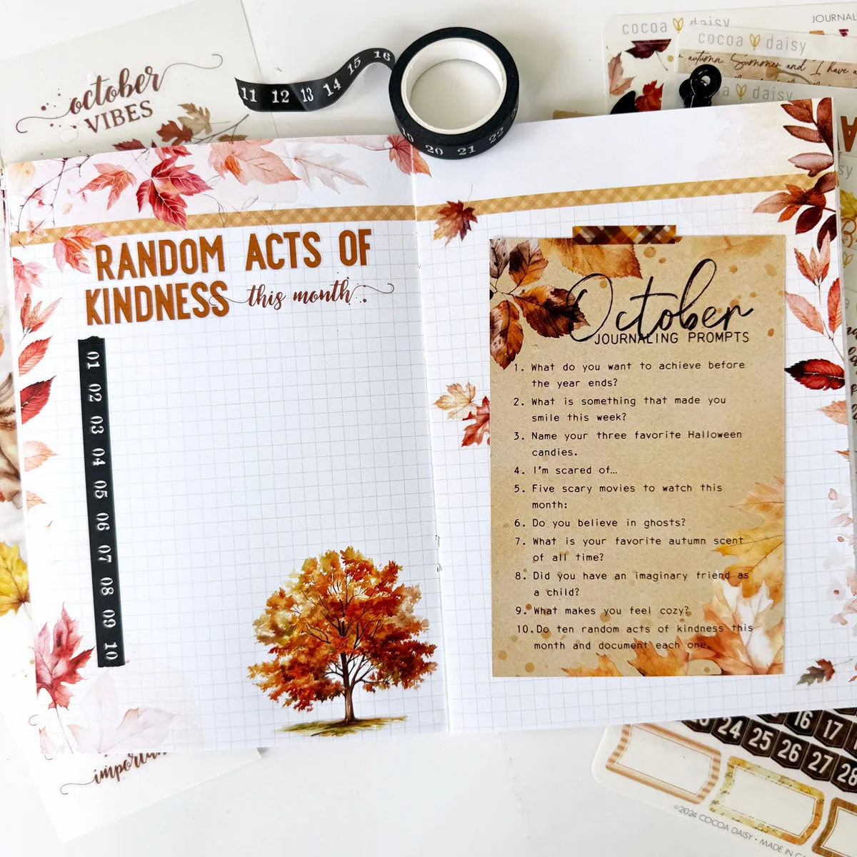 Cozy Season Inserts or notebook Only - Choose your size October 2024