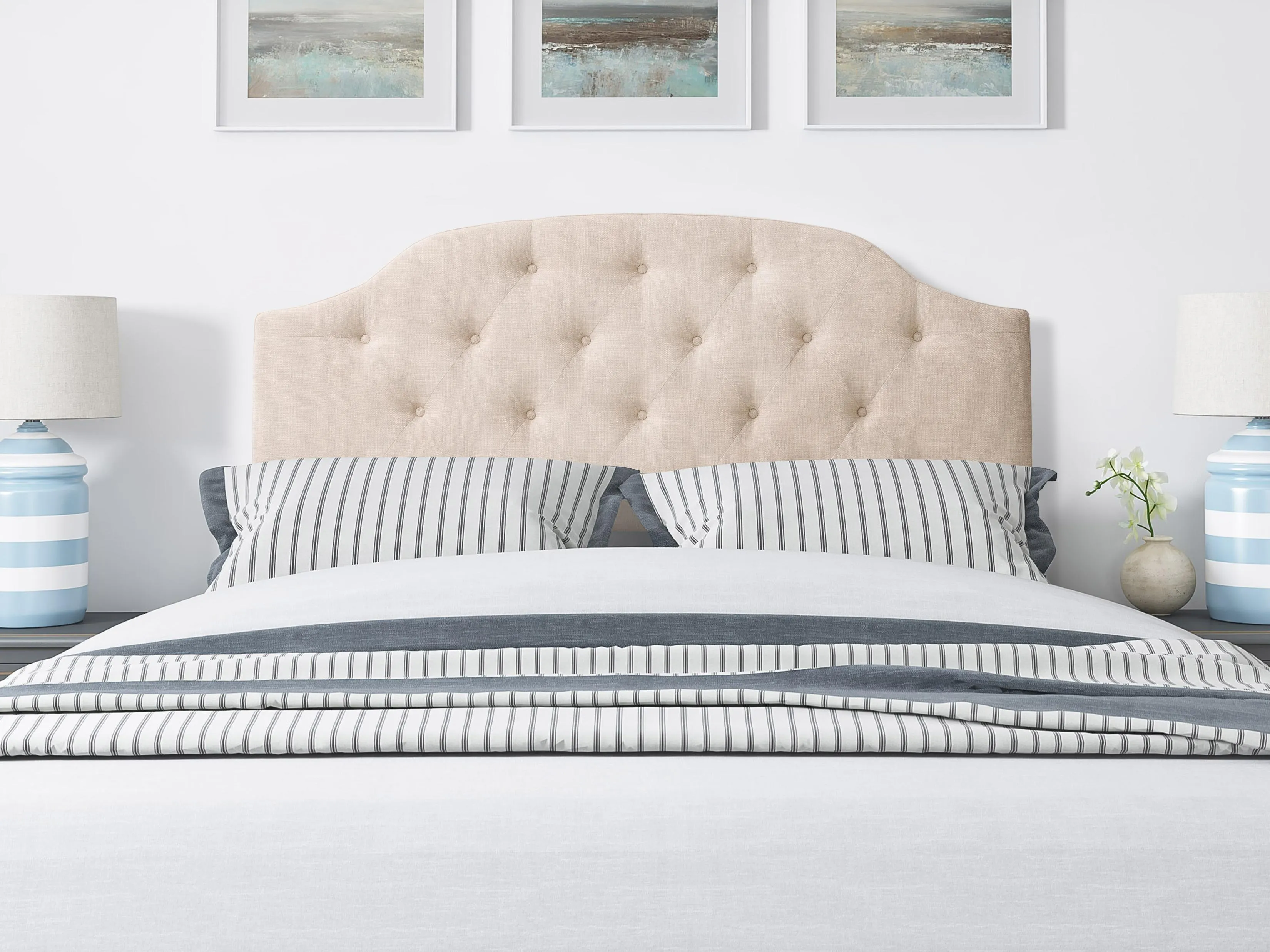 Cream Diamond Tufted Full/Double Headboard