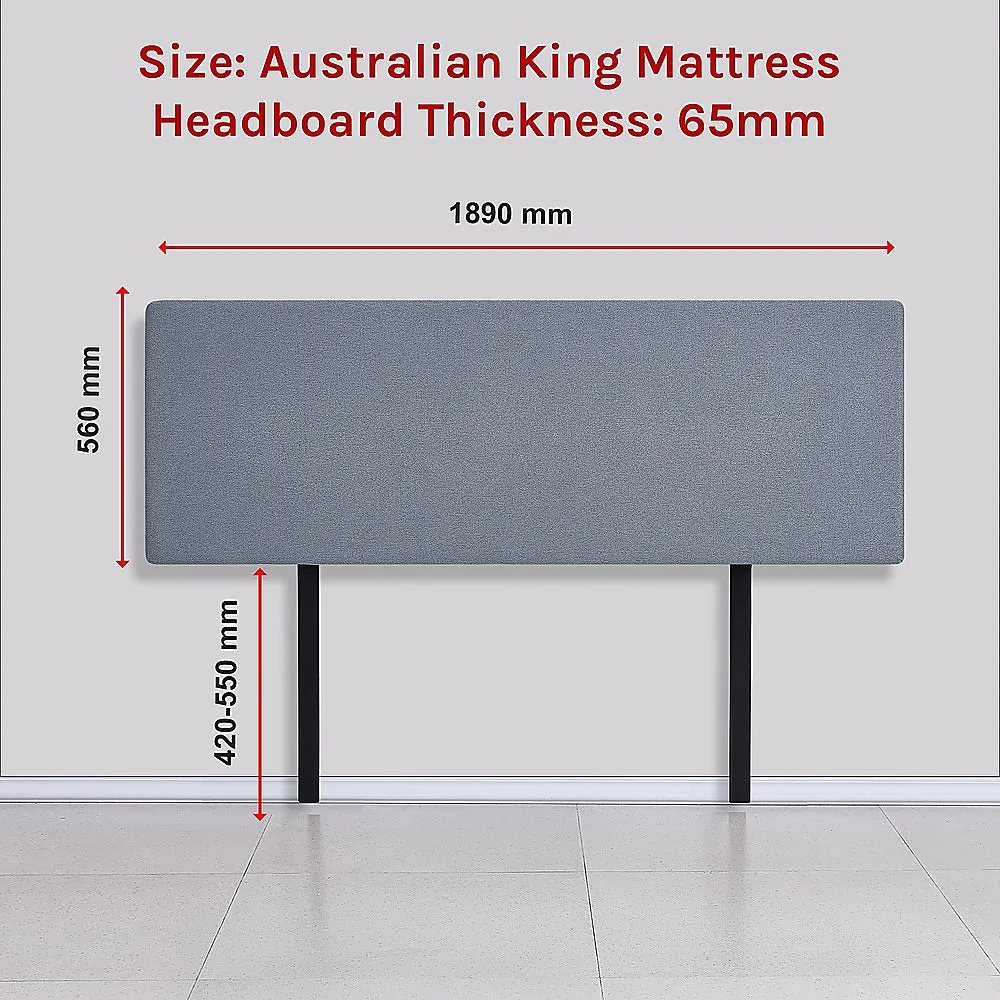 Customisable Linen Fabric King Bed Headboard Berlin Blue