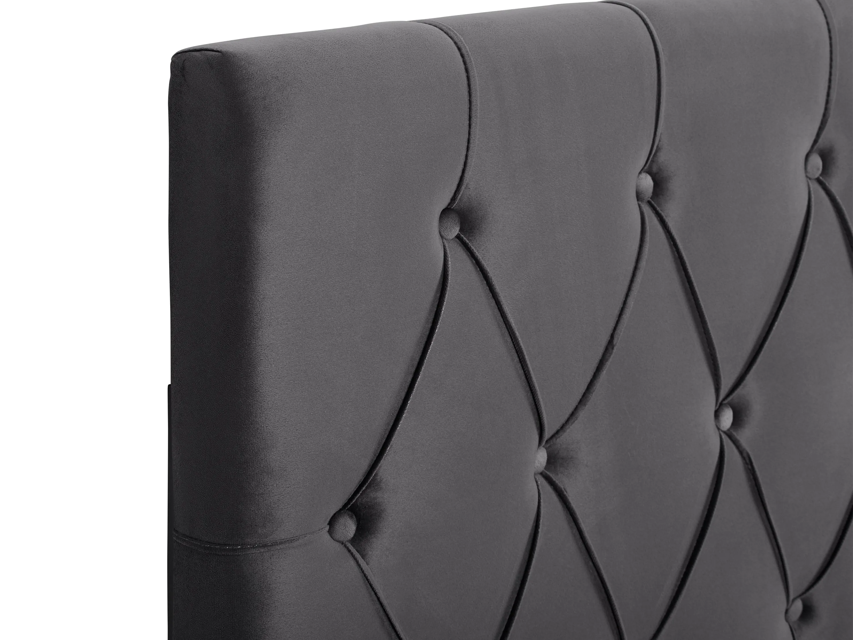 Dark Grey Velvet Twin/Single Headboard